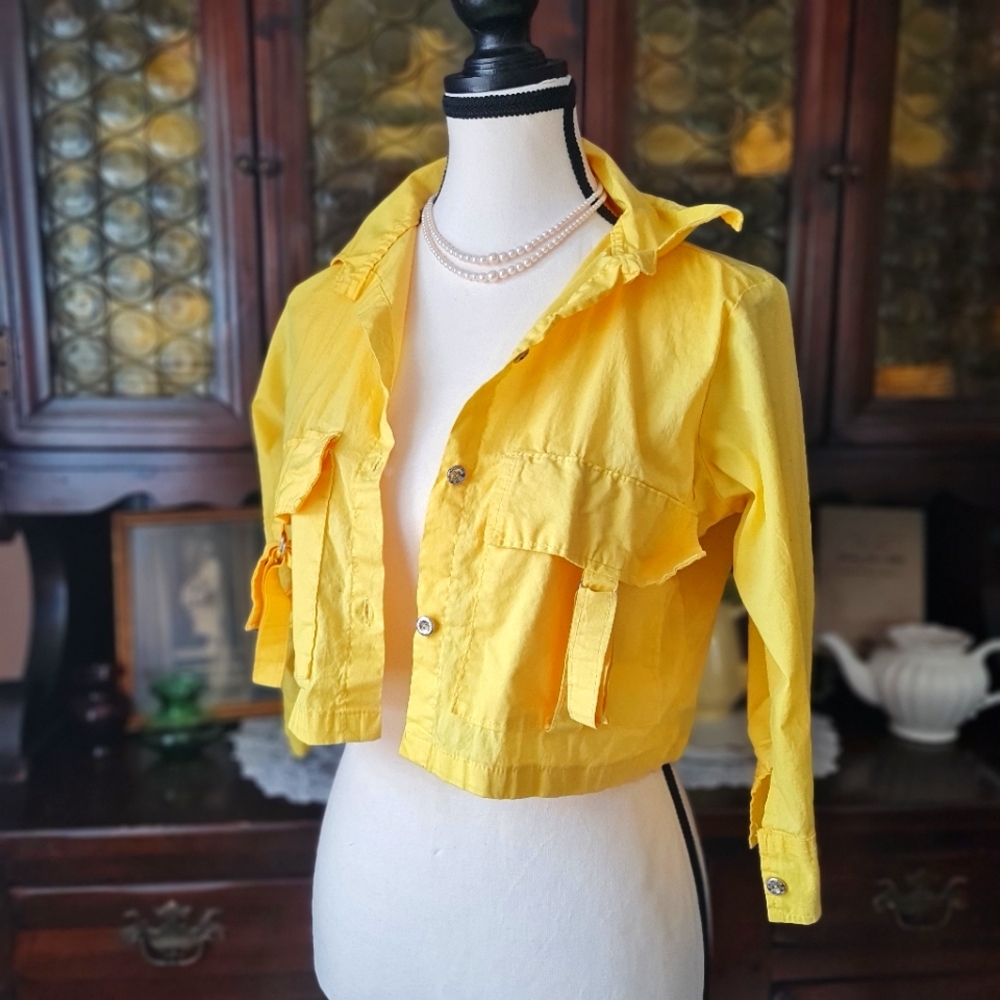 Bright Yellow Cropped Jacket size XS/S